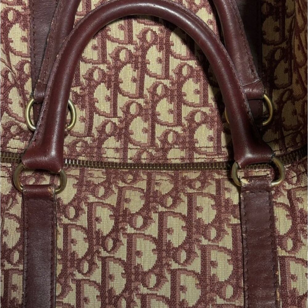 Christian Dior 48 Hour Bag in Burgandy and Leather with COA - Picture 10 of 14